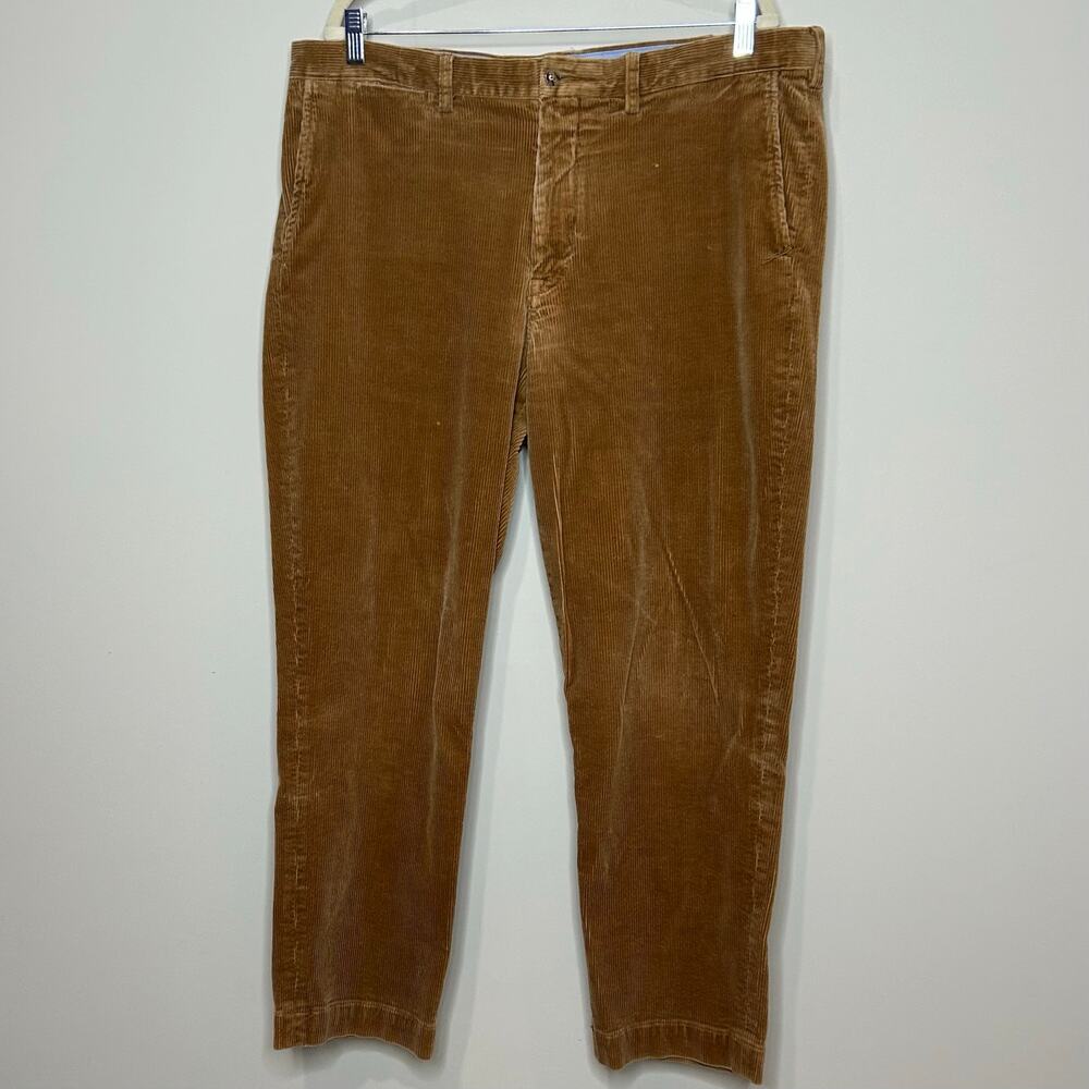 Polo Ralph Lauren Tan Corduroy Pants 38x30 Stretch Straight Fit Preppy